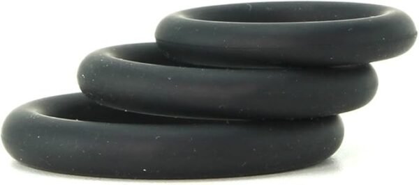Ram Silicone Cock Rings negro 3 pzs