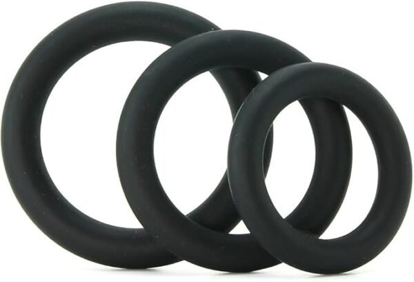 Ram Silicone Cock Rings negro 3 pzs
