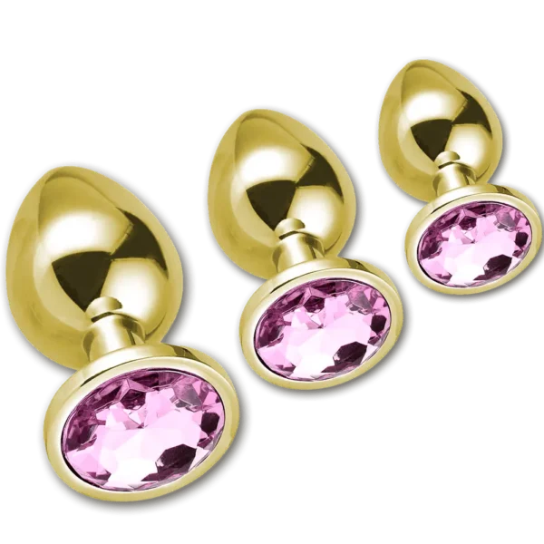 Pack 3 Plug Anal Chapado en Oro – Elegancia y Placer